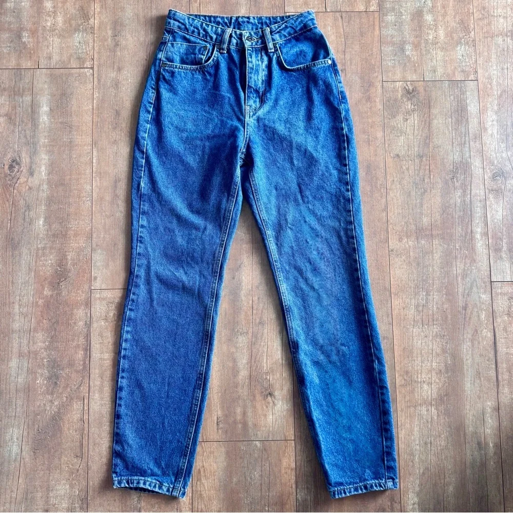 The Ragged Priest ASOS High Rise Straight Leg 90’s Inspired Blue Jeans Size 26 - Picture 2 of 8